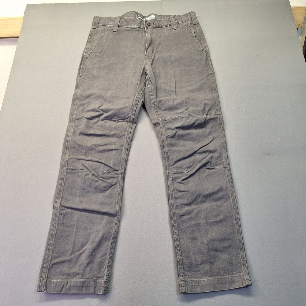 Carhartt Mens Rugged Flex Straight Fit Canvas Work Pants 102821-029 Shadow 33x30